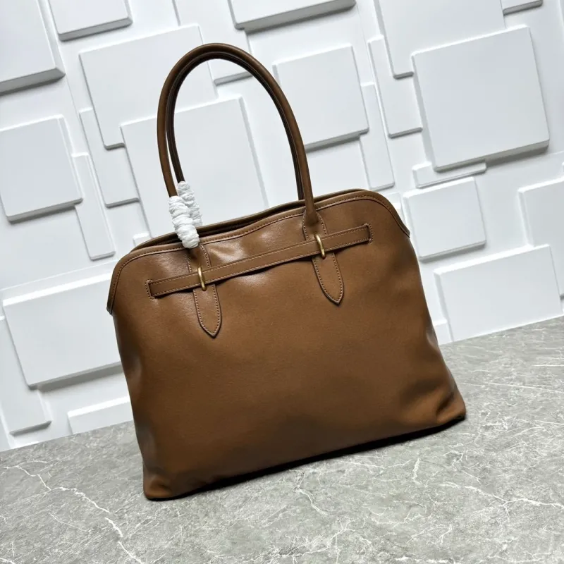 MIU MIU Brown Leather Top Handle Tote Bag - Image 5