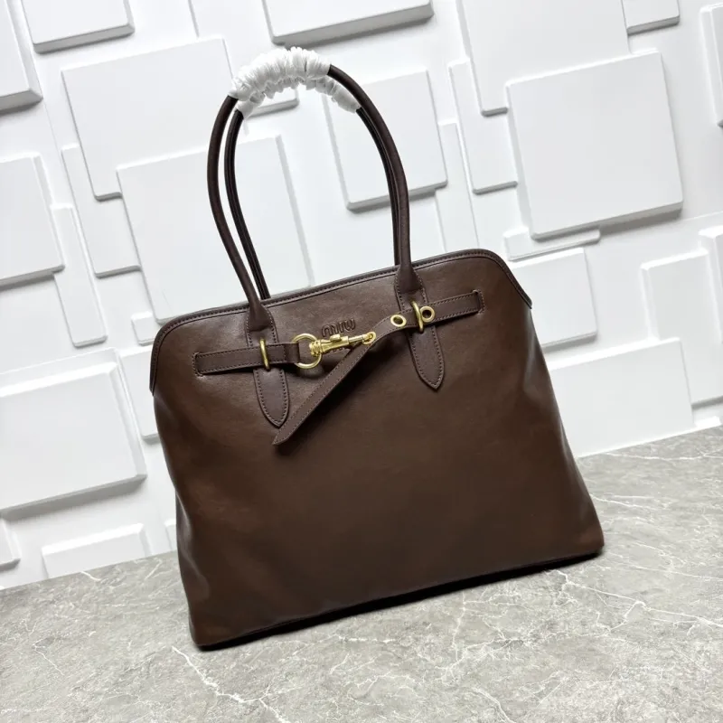 Miu Miu Brown Leather Top Handle Bag