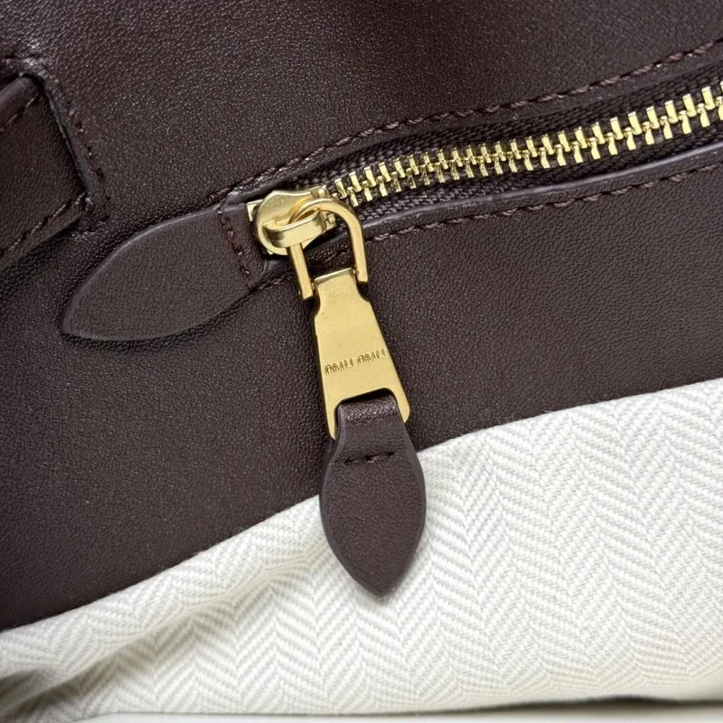 Miu Miu Brown Leather Top Handle Bag - Image 8