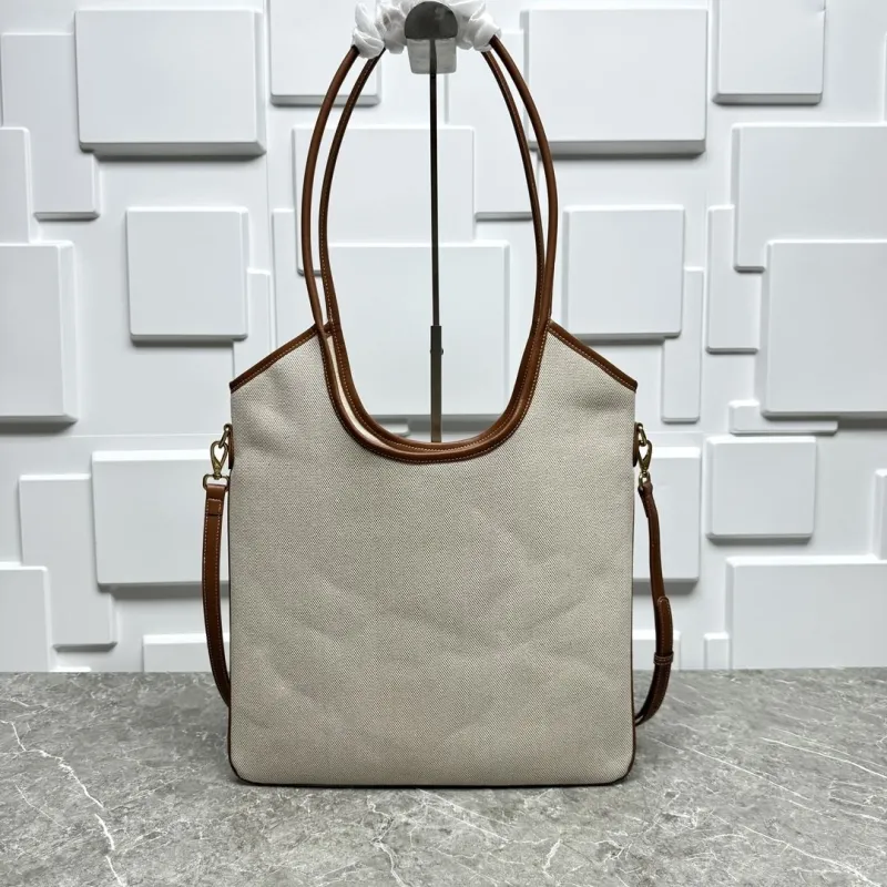 Miu Miu Beige Canvas Shoulder Tote Bag - Image 5