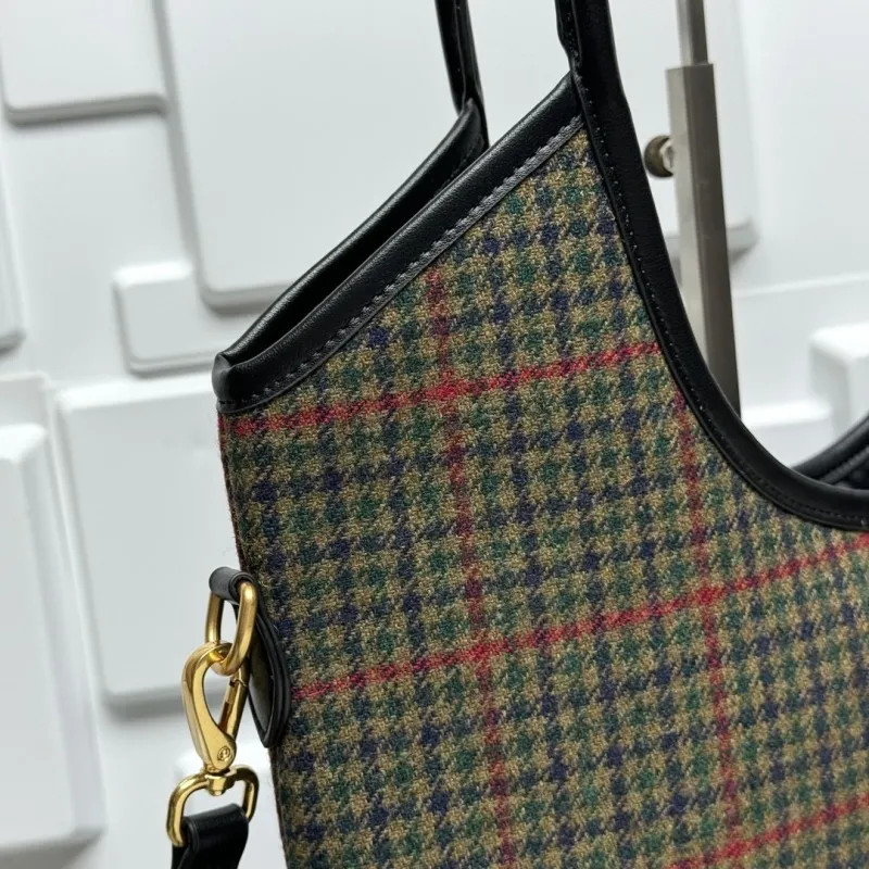 Miu Miu Plaid Top Handle Tote Bag - Image 4