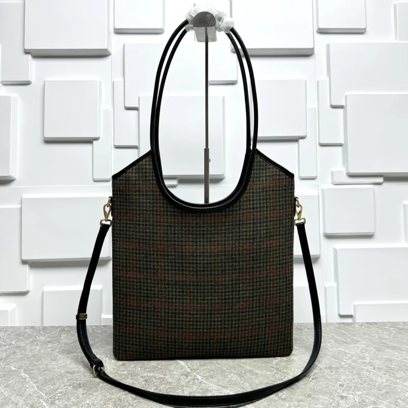 Miu Miu Plaid Top Handle Tote Bag - Image 5