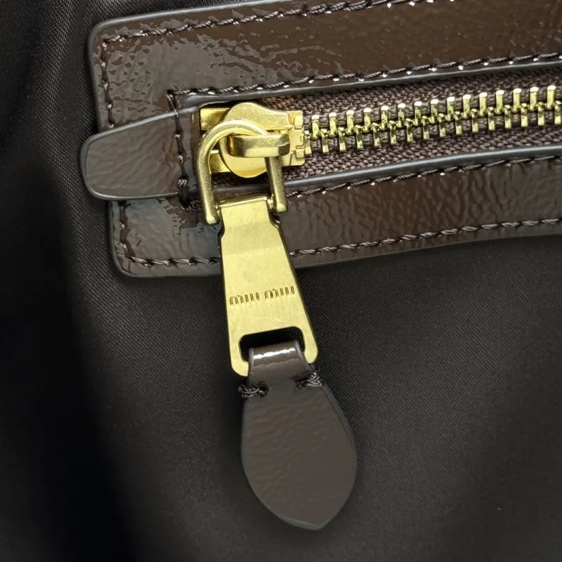 MIU MIU Brown Leather Tote Shoulder Bag - Image 6