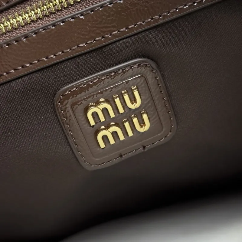 MIU MIU Brown Leather Tote Shoulder Bag - Image 8