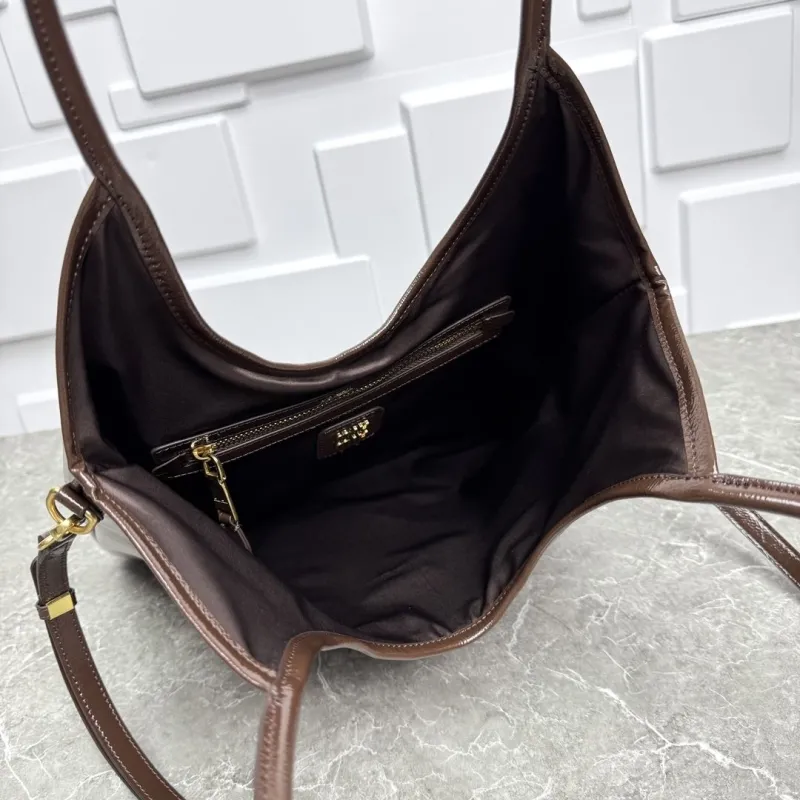 MIU MIU Brown Leather Tote Shoulder Bag - Image 9