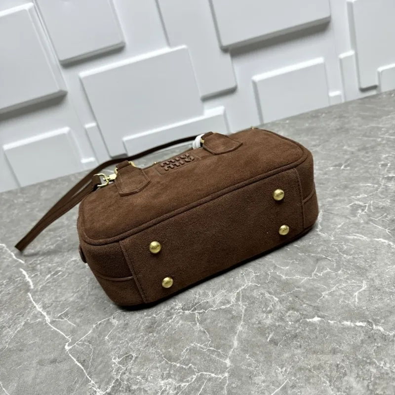 Miu Miu Brown Suede Top Handle Crossbody Bag - Image 3
