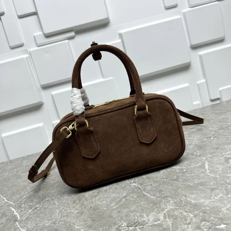 Miu Miu Brown Suede Top Handle Crossbody Bag - Image 4