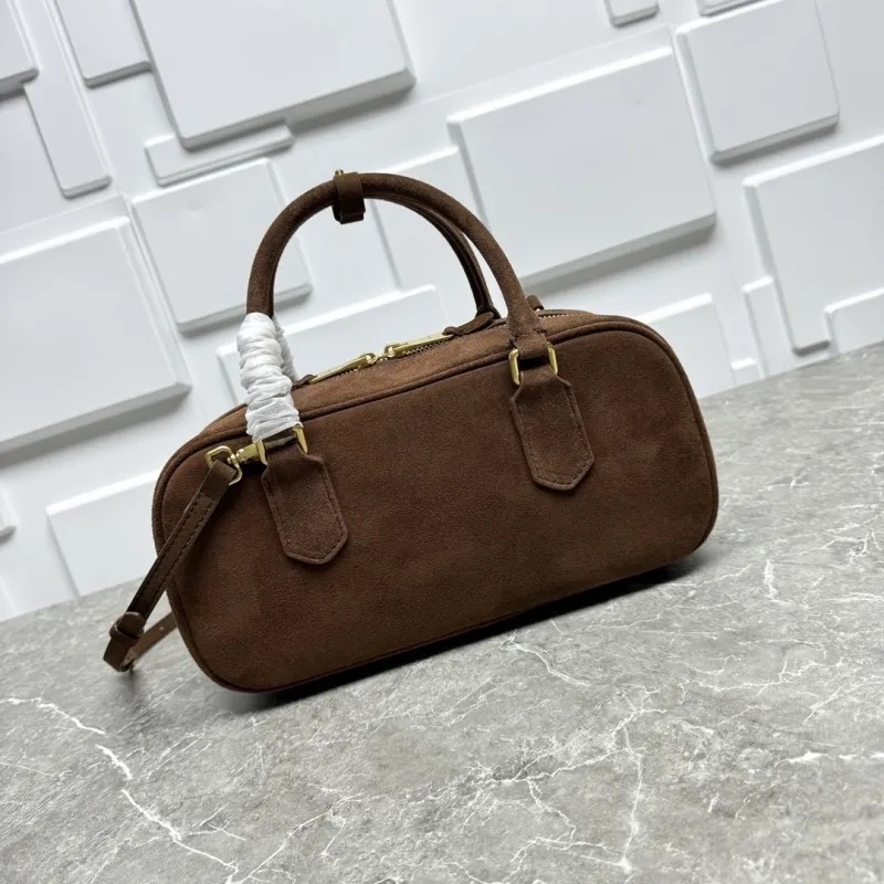Miu Miu Brown Suede Top Handle Crossbody Bag - Image 5