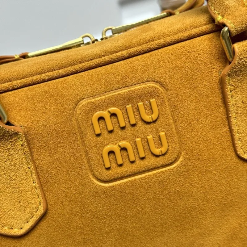 Alternative view of Miu Miu Tan Suede Top Handle Crossbody Bag