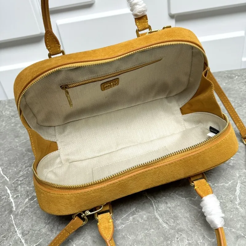 Miu Miu Tan Suede Top Handle Crossbody Bag - Image 9