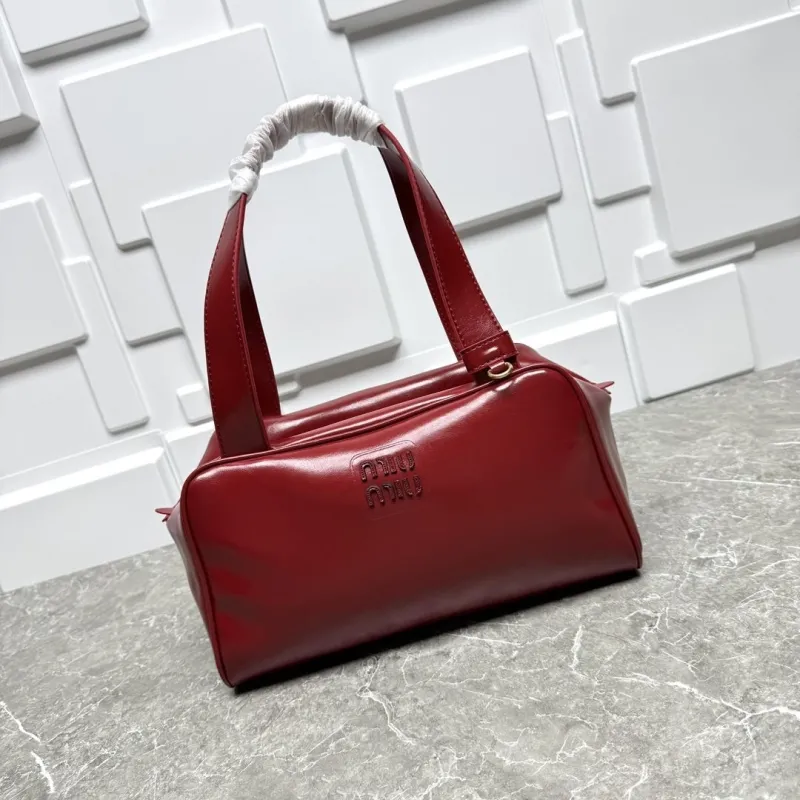 MIU MIU Red Top Handle Leather Bag