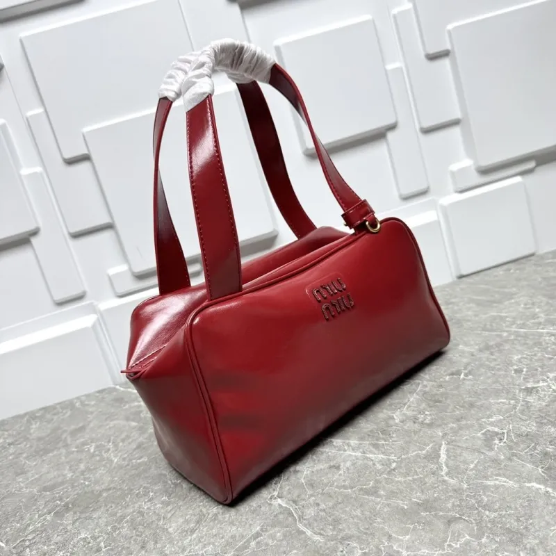 MIU MIU Red Top Handle Leather Bag - Image 4