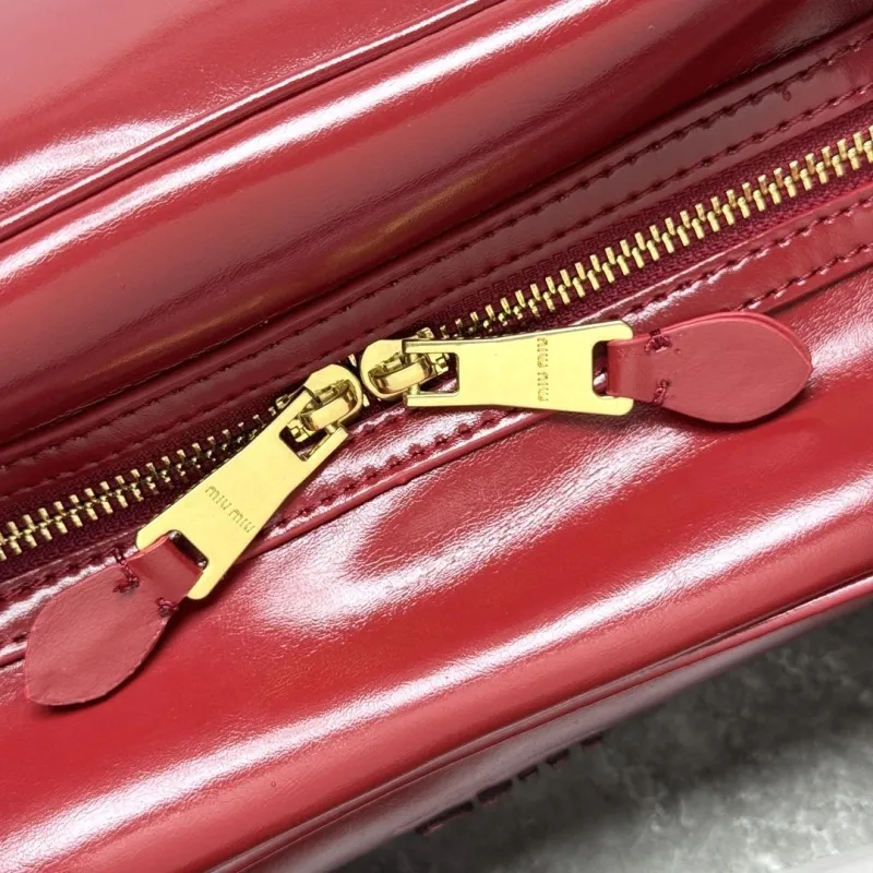MIU MIU Red Top Handle Leather Bag - Image 7