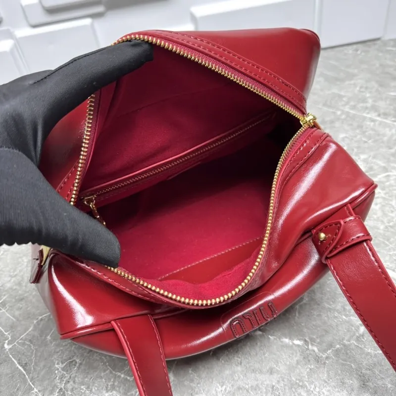 MIU MIU Red Top Handle Leather Bag - Image 9