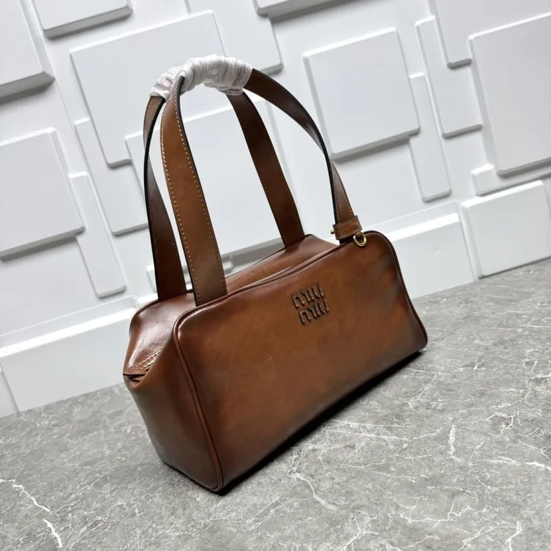 Miu Miu Brown Leather Top Handle Bag - Image 4