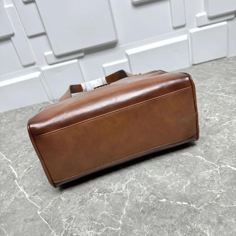 Miu Miu Brown Leather Top Handle Bag - Image 6