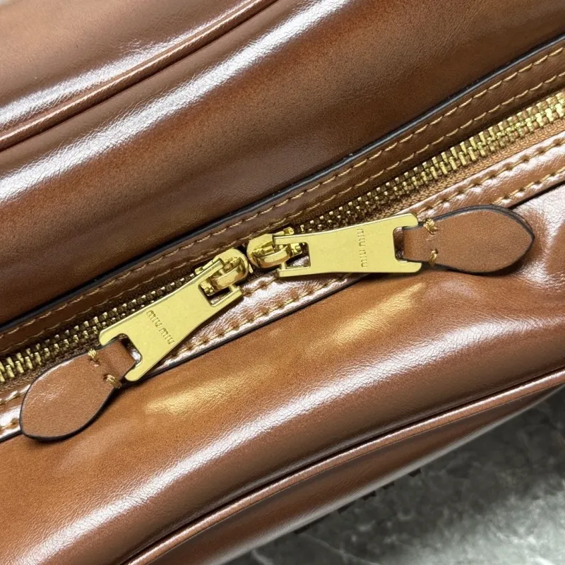 Miu Miu Brown Leather Top Handle Bag - Image 7