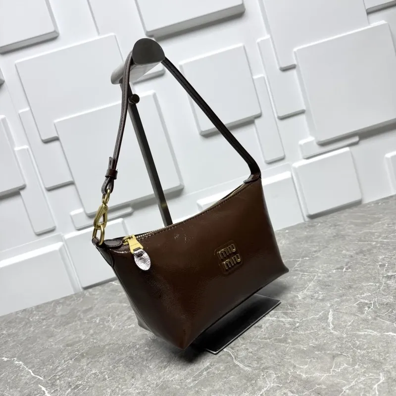 Miu Miu Brown Leather Shoulder Bag - Image 3