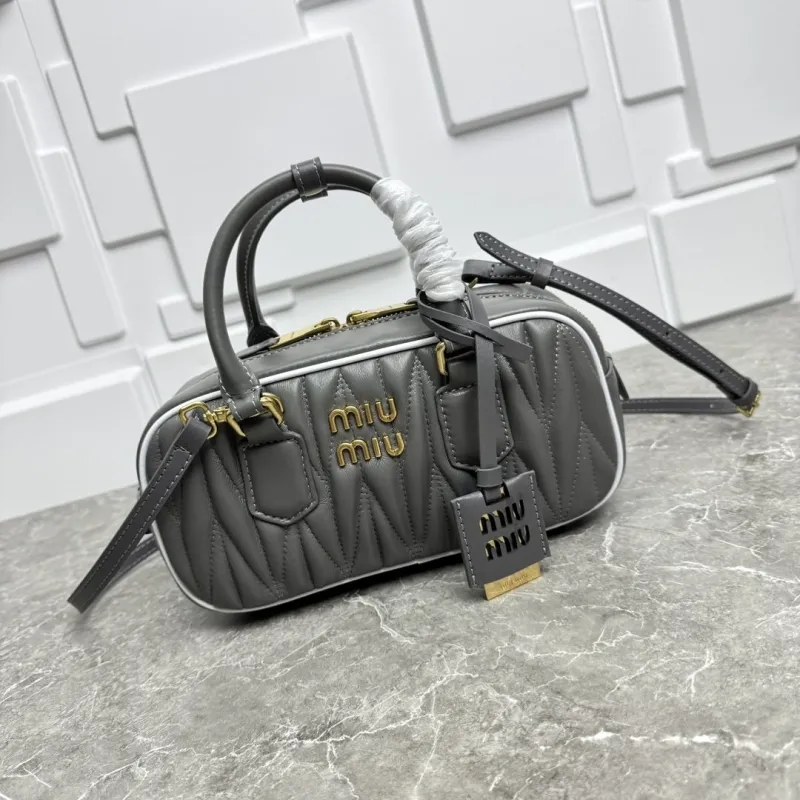 Miu Miu Gray Top Handle Crossbody Bag