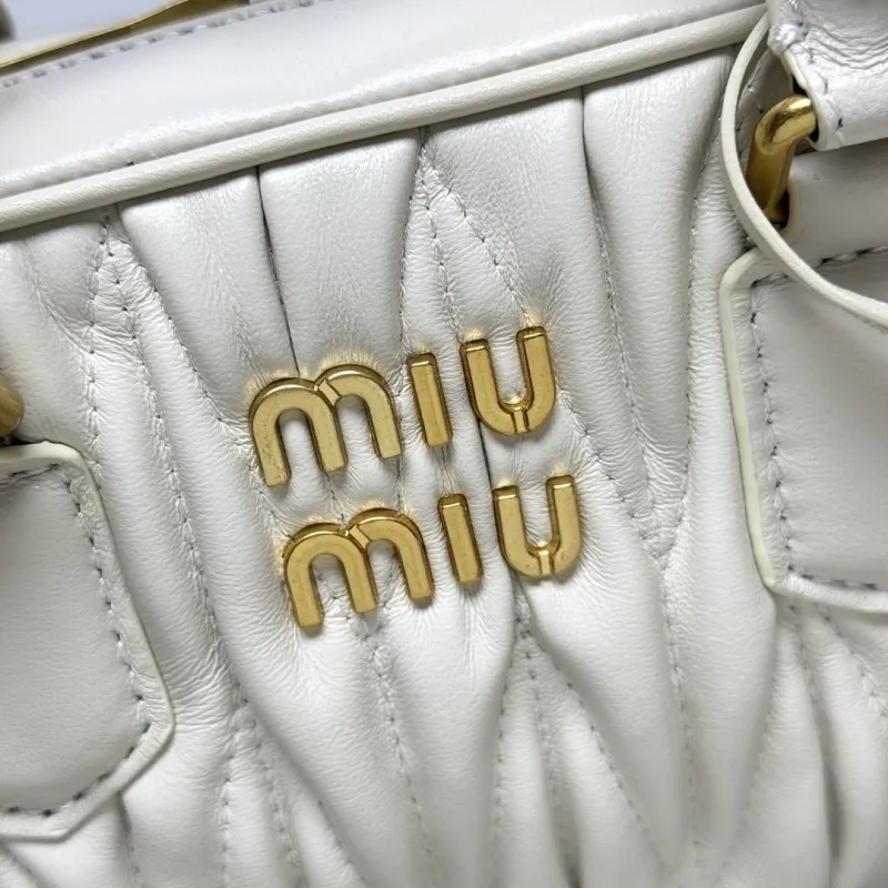 Alternative view of Miu Miu Cream White Quilted Top Handle Bag