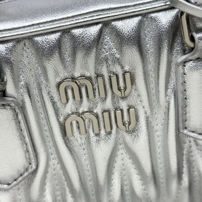Alternative view of Miu Miu Silver Leather Top Handle Bag