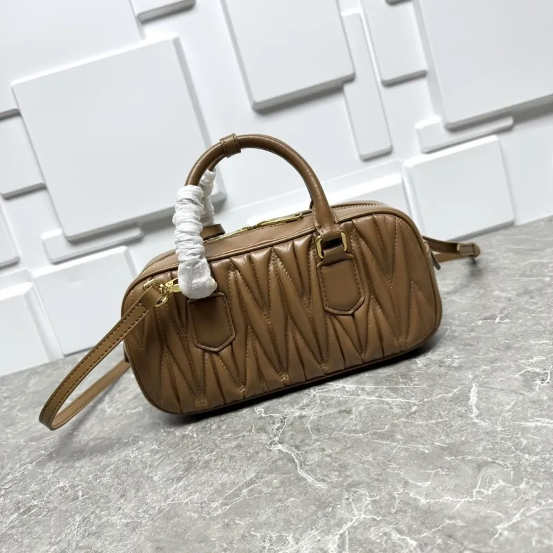 MIU MIU Brown Top Handle Leather Bag - Image 6