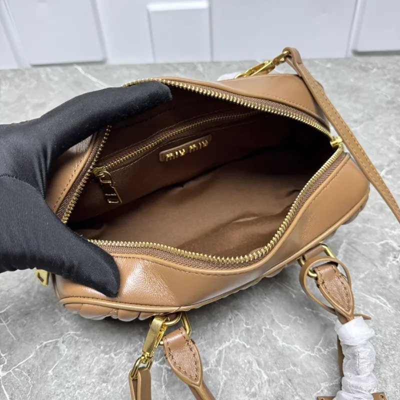 MIU MIU Brown Top Handle Leather Bag - Image 9