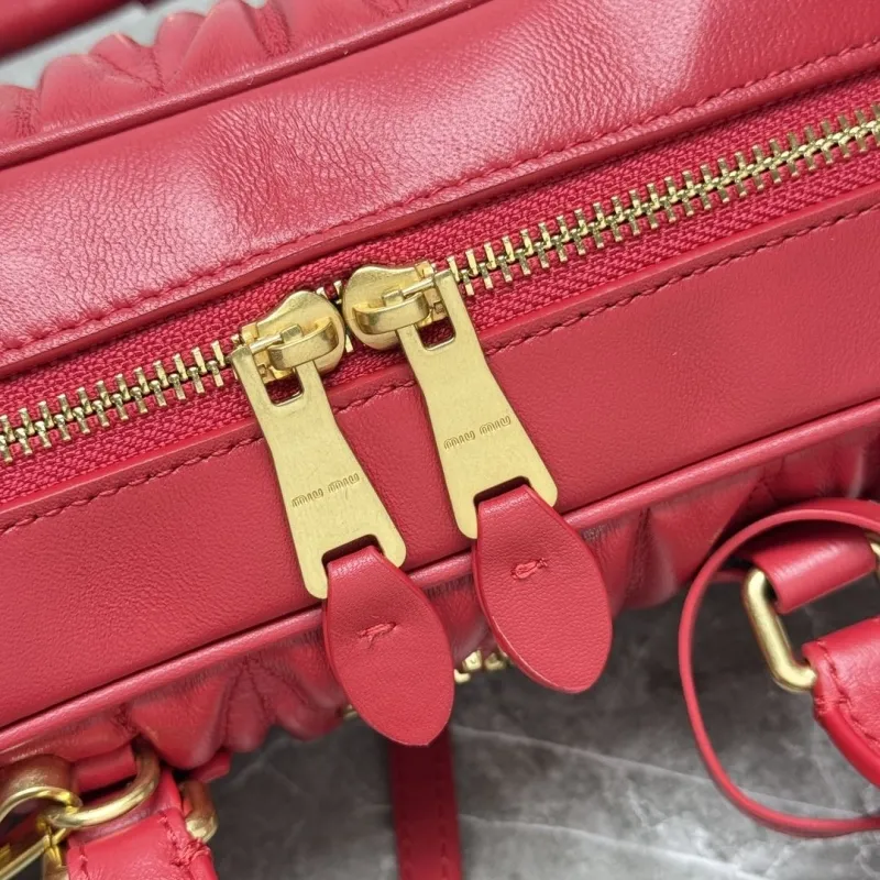 Miu Miu Red Matelasse Top Handle Bag - Image 7