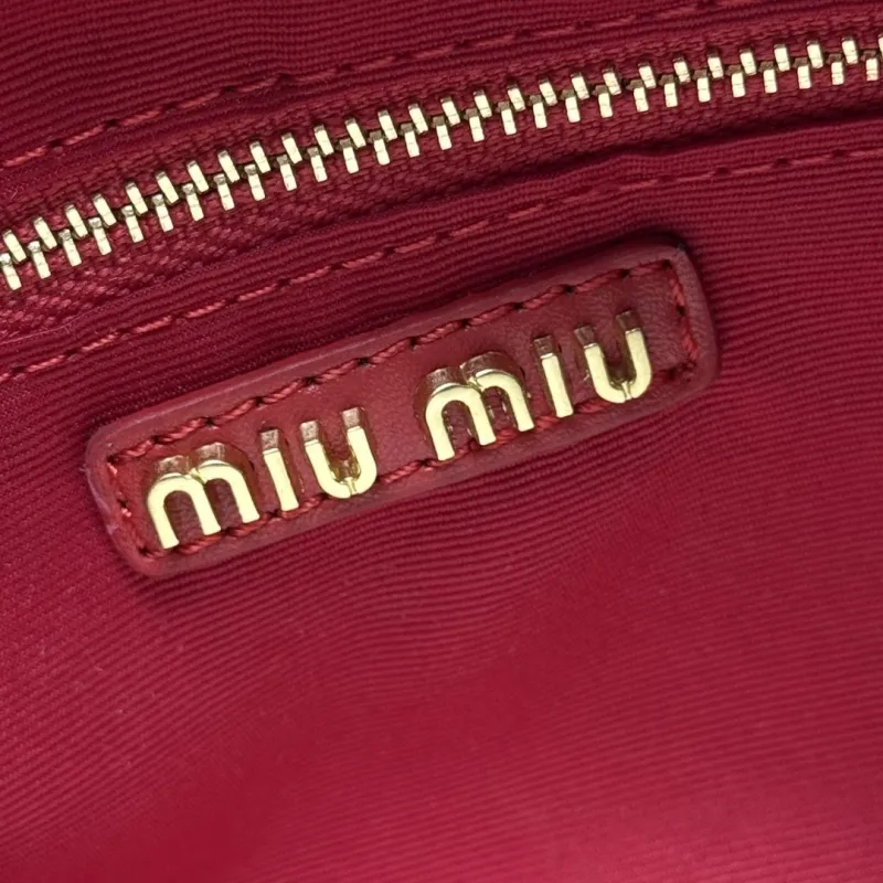 Miu Miu Red Matelasse Top Handle Bag - Image 8