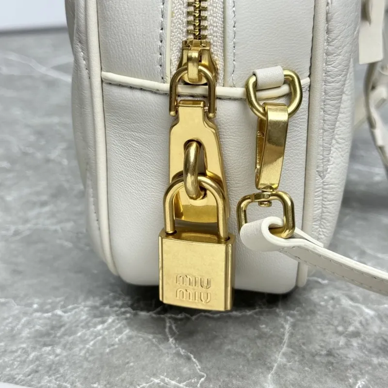 Miu Miu Cream Quilted Top Handle Crossbody Bag - Image 7