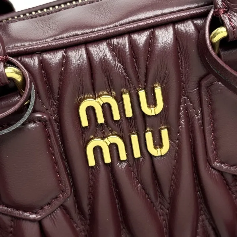 Alternative view of Miu Miu Burgundy Leather Top Handle Crossbody Bag