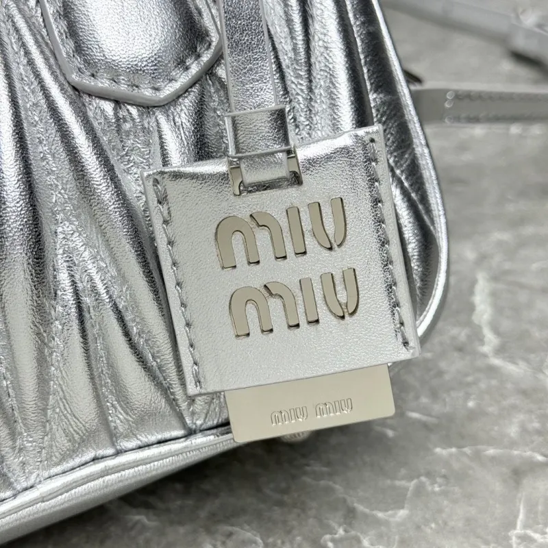 MIU MIU Silver Mini Top Handle Bag - Image 3