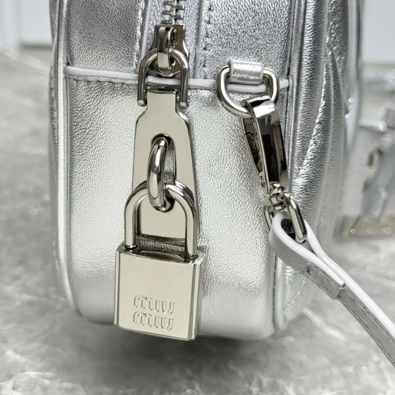 MIU MIU Silver Mini Top Handle Bag - Image 6