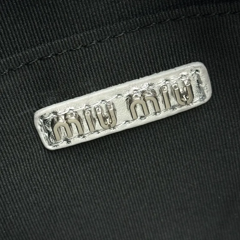MIU MIU Silver Mini Top Handle Bag - Image 8