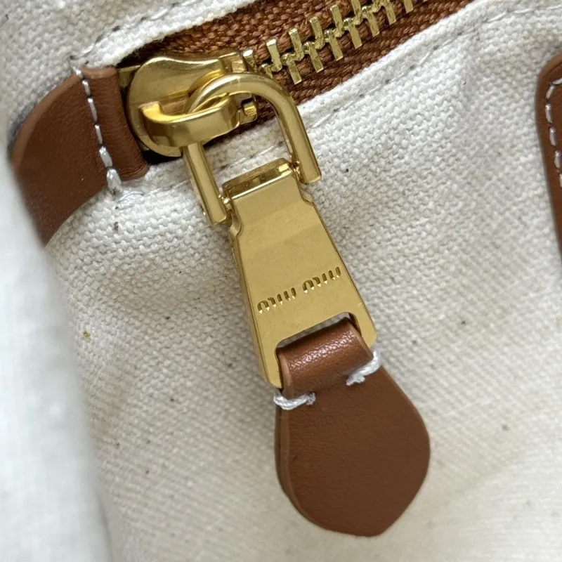 MIU MIU Brown Leather Top Handle Crossbody Bag - Image 8