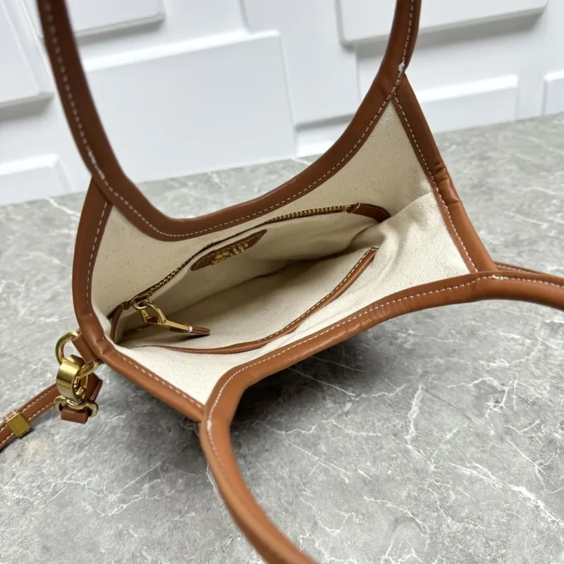 MIU MIU Brown Leather Top Handle Crossbody Bag - Image 9