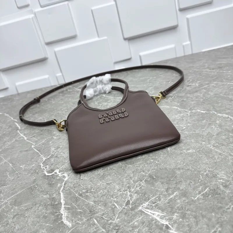 MIU MIU Brown Leather Top Handle Crossbody Bag - Image 7