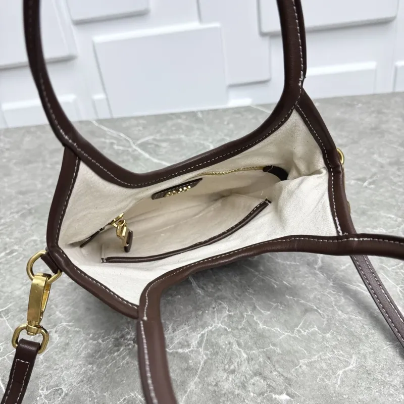MIU MIU Brown Leather Top Handle Crossbody Bag - Image 9