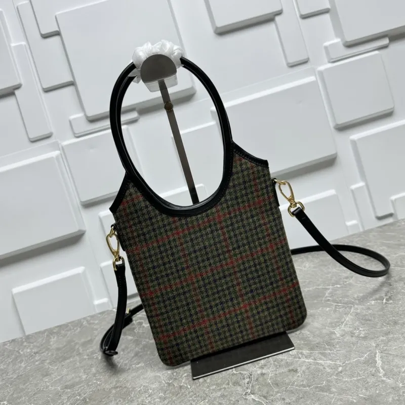Miu Miu Houndstooth Plaid Crossbody Top Handle Bag - Image 4