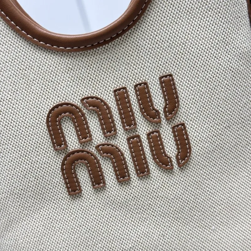 Alternative view of MIU MIU Beige Canvas Top Handle Crossbody Bag