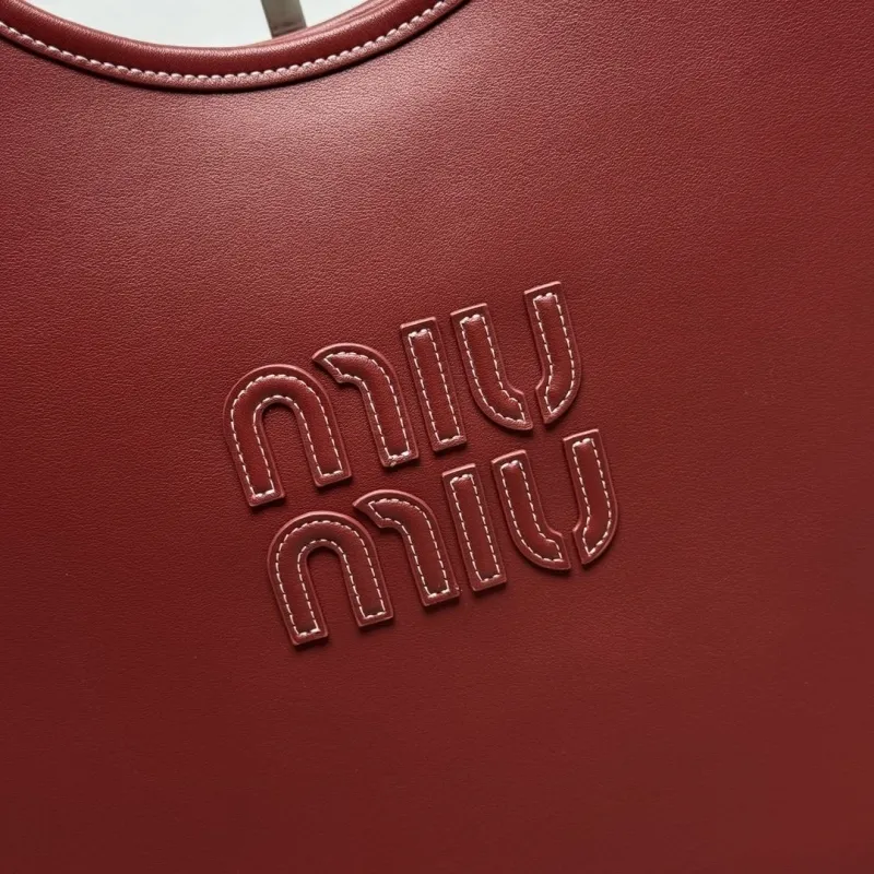 Alternative view of Miu Miu Burgundy Leather Tote Bag