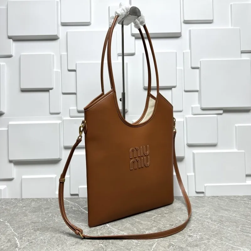 Alternative view of MIU MIU Brown Leather Tote Bag