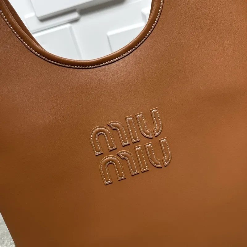 MIU MIU Brown Leather Tote Bag - Image 5