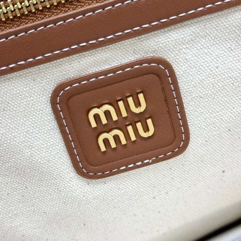 MIU MIU Brown Leather Tote Bag - Image 7