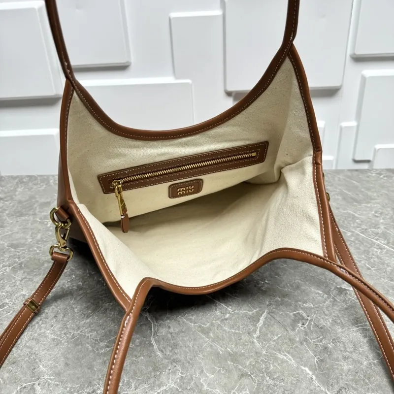 MIU MIU Brown Leather Tote Bag - Image 9