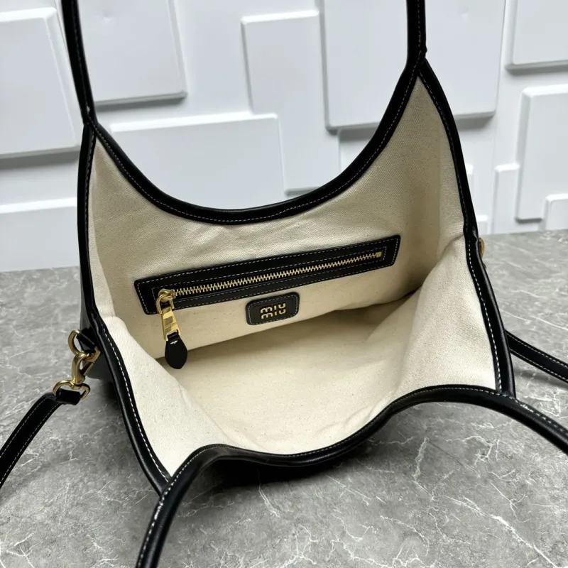 MIU MIU Black Leather Top Handle Tote Bag - Image 9