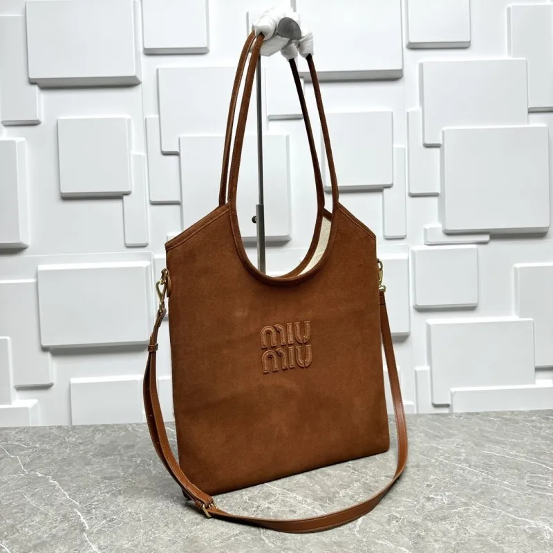 MIU MIU Brown Suede Tote Bag 88 - Image 3