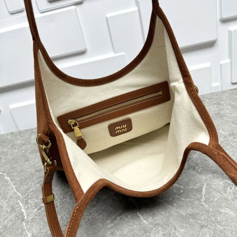 MIU MIU Brown Suede Tote Bag 88 - Image 9