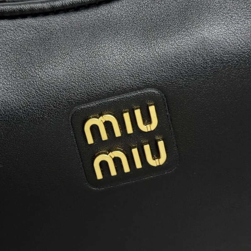 Alternative view of Miu Miu Black Leather Top Handle Hobo Bag