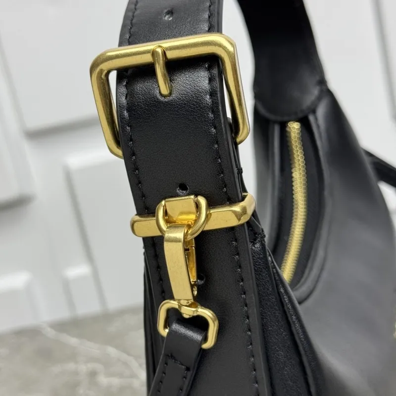 Miu Miu Black Leather Top Handle Hobo Bag - Image 4